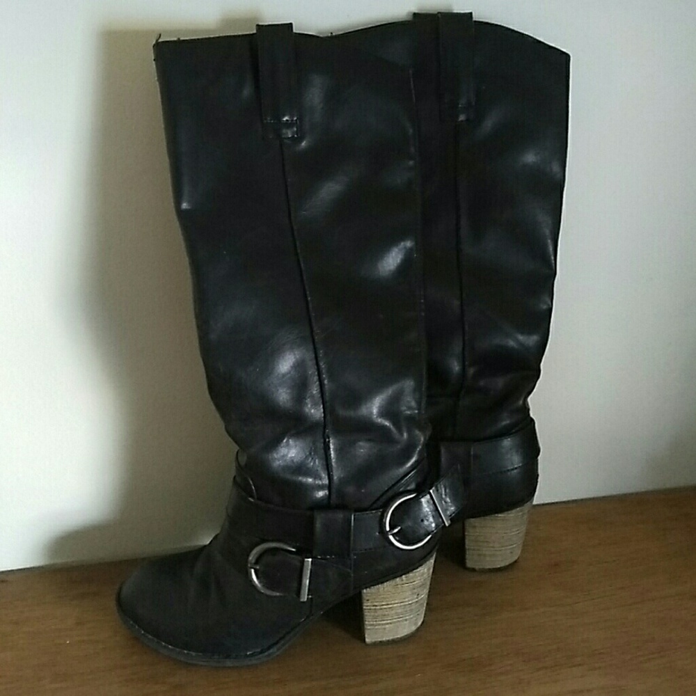 Faux leather boots